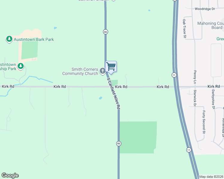 map of restaurants, bars, coffee shops, grocery stores, and more near 3104 S Canfield Niles Rd in Youngstown