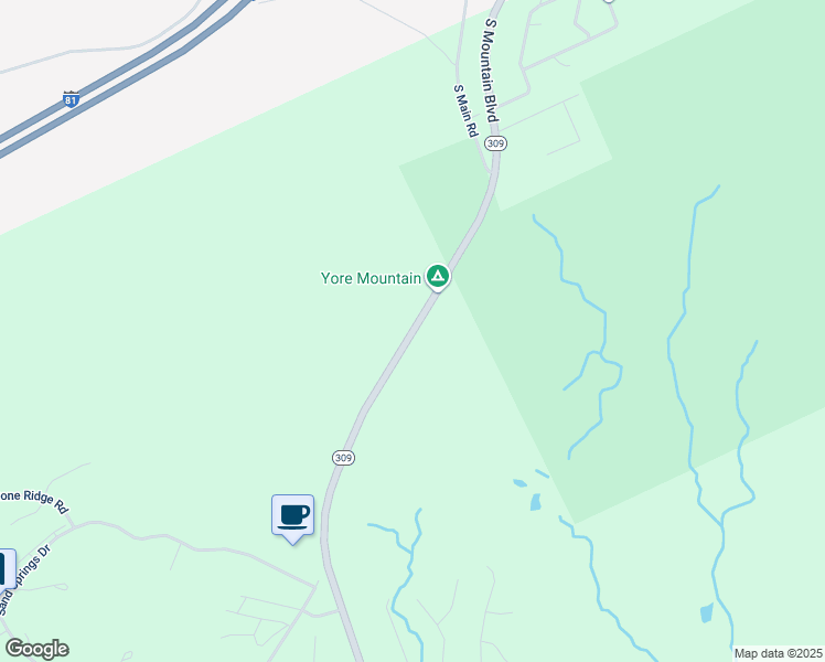 map of restaurants, bars, coffee shops, grocery stores, and more near N Hunter Hwy in Mountain Top