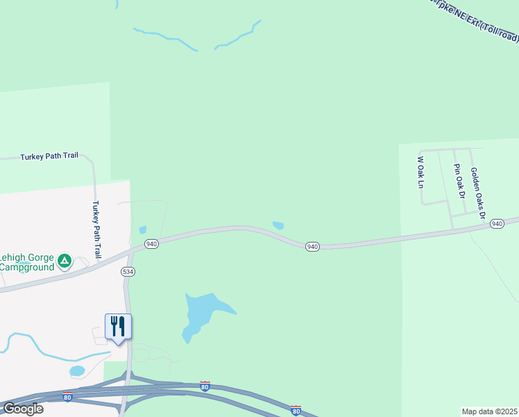 map of restaurants, bars, coffee shops, grocery stores, and more near 93-95 Pennsylvania 940 in White Haven