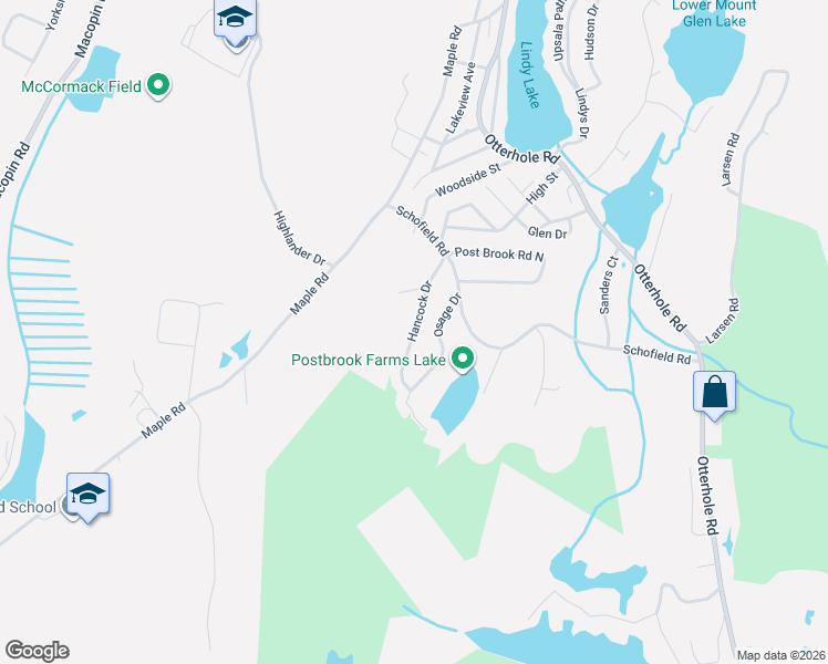 map of restaurants, bars, coffee shops, grocery stores, and more near 43 Hancock Drive in West Milford