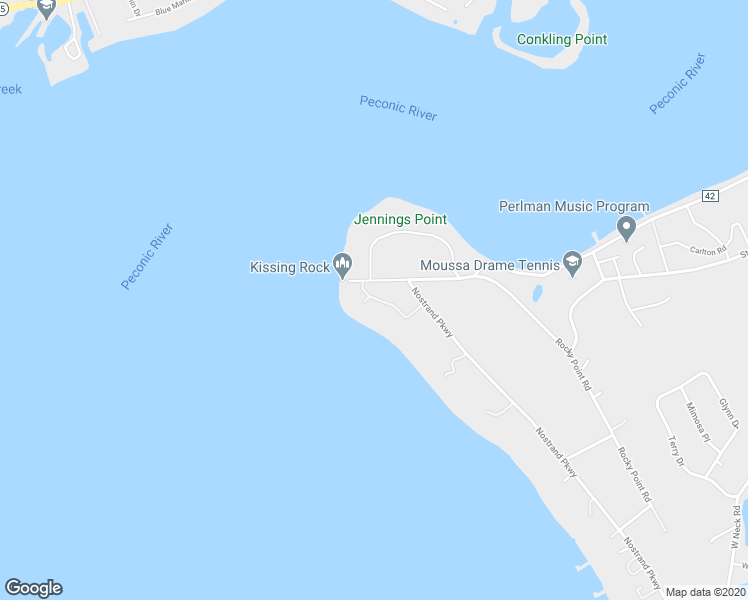 map of restaurants, bars, coffee shops, grocery stores, and more near 30 Rocky Point Terrace in Shelter Island
