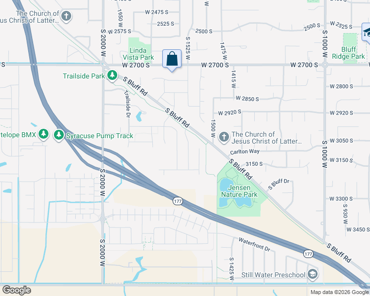 map of restaurants, bars, coffee shops, grocery stores, and more near 3074 South Edgewater Lane in Syracuse