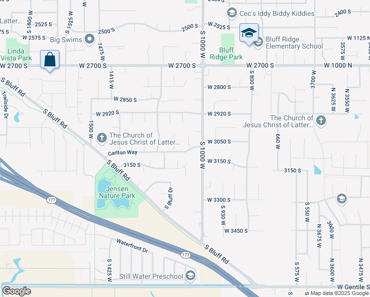 map of restaurants, bars, coffee shops, grocery stores, and more near 3072 1065 West in Syracuse