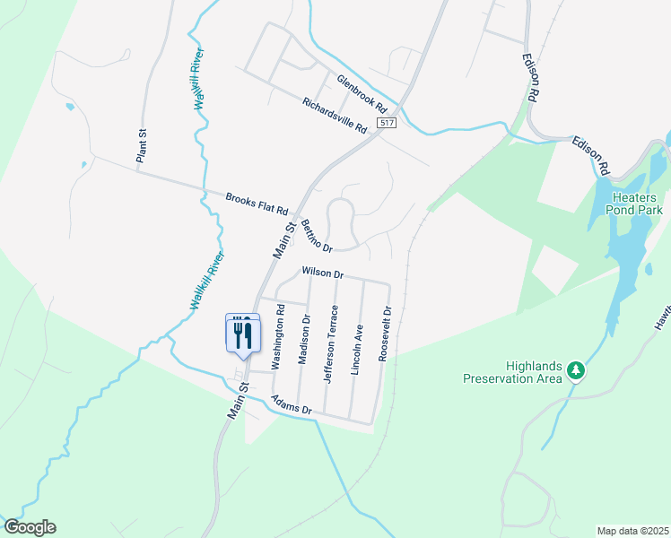map of restaurants, bars, coffee shops, grocery stores, and more near 17 Wilson Drive in Ogdensburg