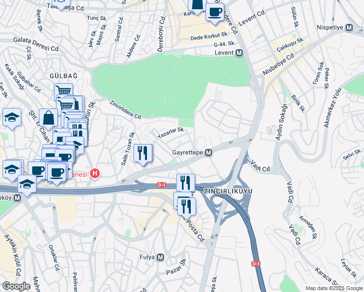 map of restaurants, bars, coffee shops, grocery stores, and more near 10 Haberler Sokak in Şişli