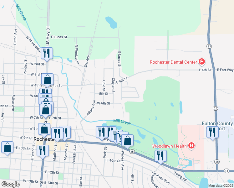 map of restaurants, bars, coffee shops, grocery stores, and more near 798 5th Street in Rochester