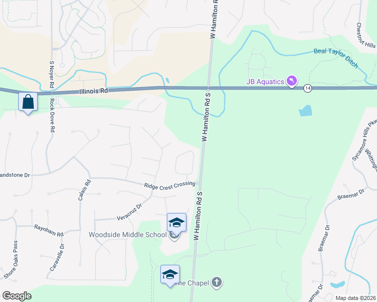map of restaurants, bars, coffee shops, grocery stores, and more near 1612 Freedom Drive in Fort Wayne