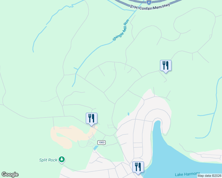 map of restaurants, bars, coffee shops, grocery stores, and more near 7 Kent Clarke Road in Lake Harmony