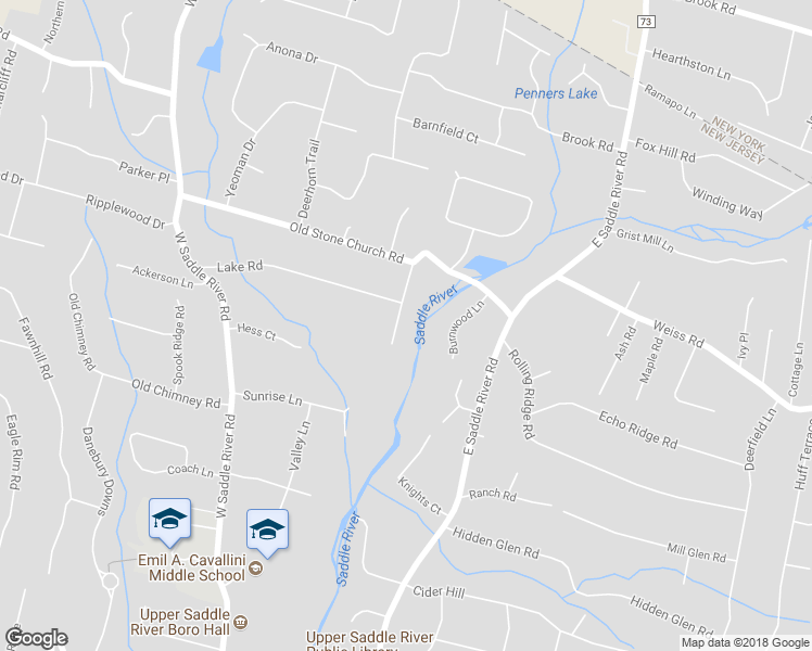 map of restaurants, bars, coffee shops, grocery stores, and more near 20 Sherwood Road in Upper Saddle River