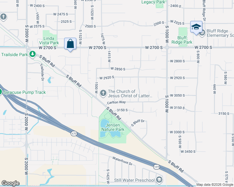 map of restaurants, bars, coffee shops, grocery stores, and more near 3032 1325 West in Syracuse
