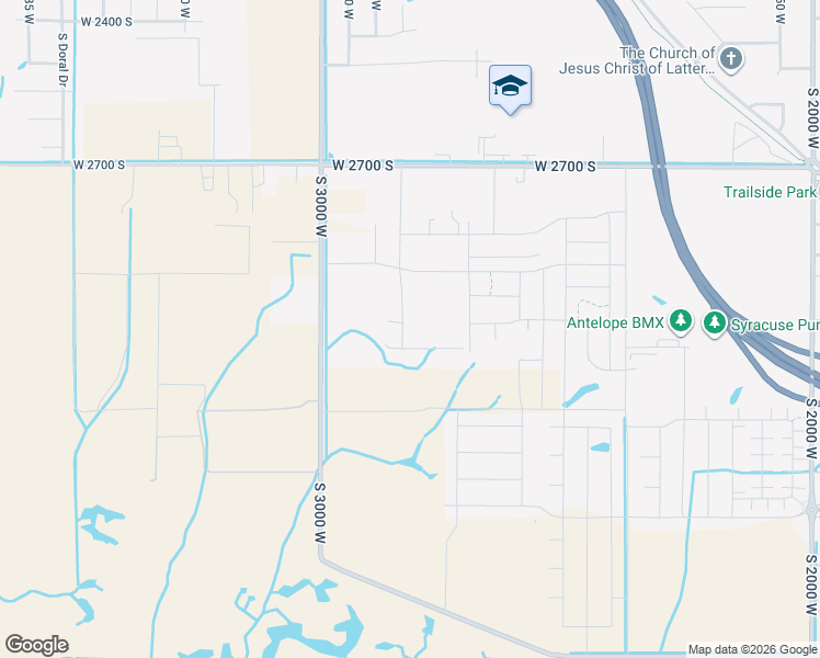 map of restaurants, bars, coffee shops, grocery stores, and more near 2815 West 2850 South in Syracuse