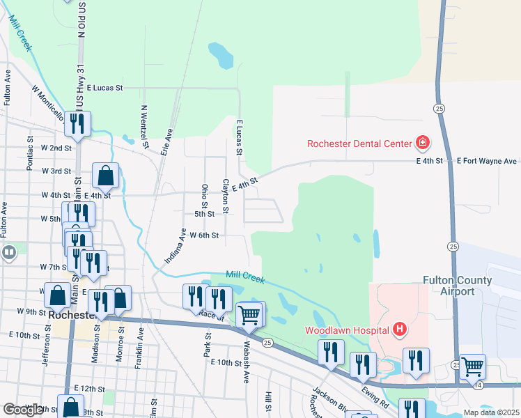 map of restaurants, bars, coffee shops, grocery stores, and more near 798 5th Street in Rochester