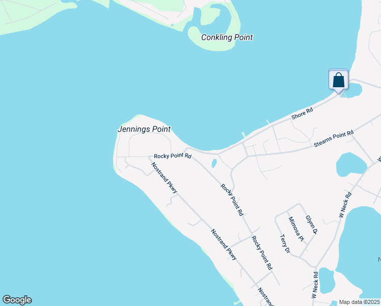 map of restaurants, bars, coffee shops, grocery stores, and more near 91 Shore Road in Shelter Island Heights