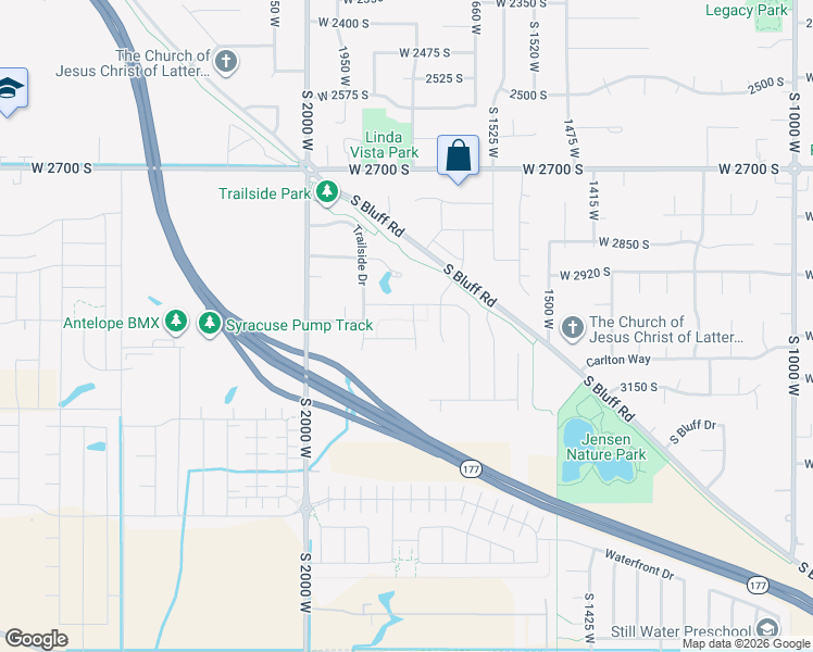 map of restaurants, bars, coffee shops, grocery stores, and more near 3010 1765 West in Syracuse