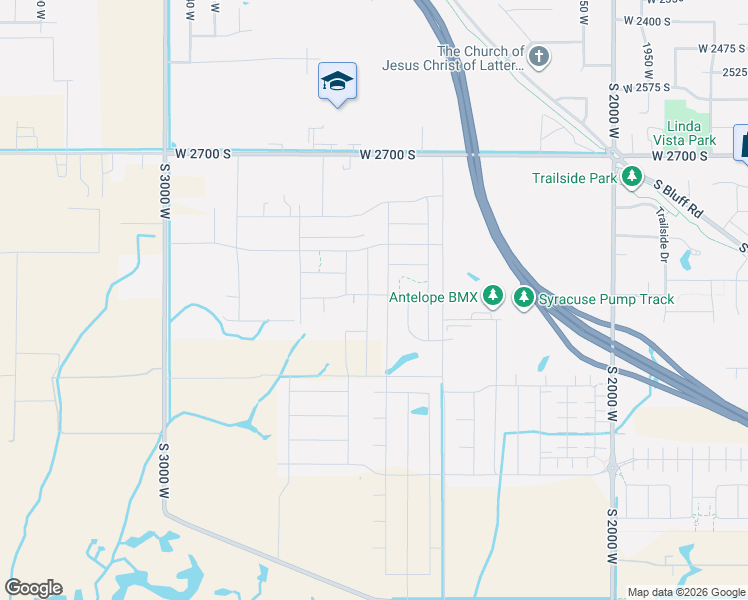 map of restaurants, bars, coffee shops, grocery stores, and more near 3025 South 2550 West Street in Syracuse
