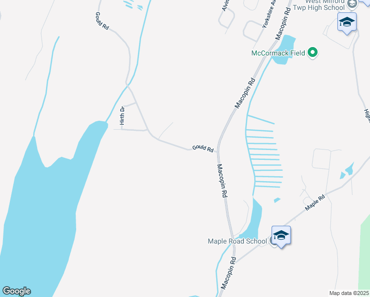 map of restaurants, bars, coffee shops, grocery stores, and more near 34 Gould Road in West Milford