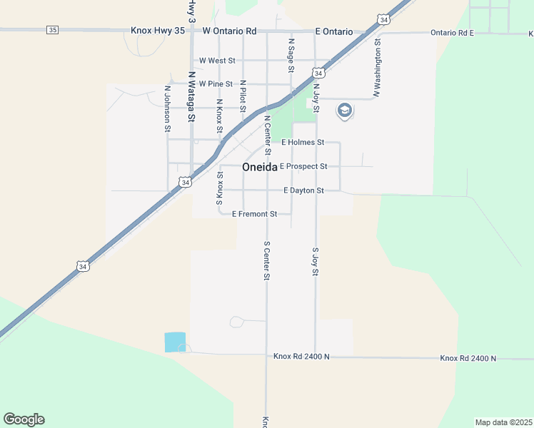 map of restaurants, bars, coffee shops, grocery stores, and more near 242 South Center Street in Oneida
