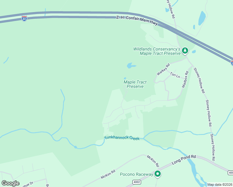 map of restaurants, bars, coffee shops, grocery stores, and more near 7311 Warkes Acres in Long Pond