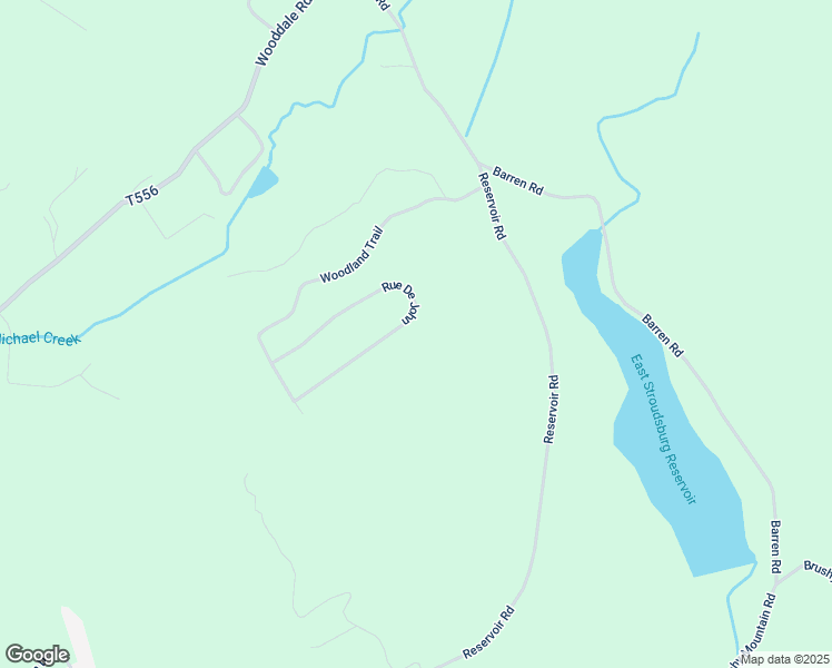 map of restaurants, bars, coffee shops, grocery stores, and more near 581 Rue De John in East Stroudsburg