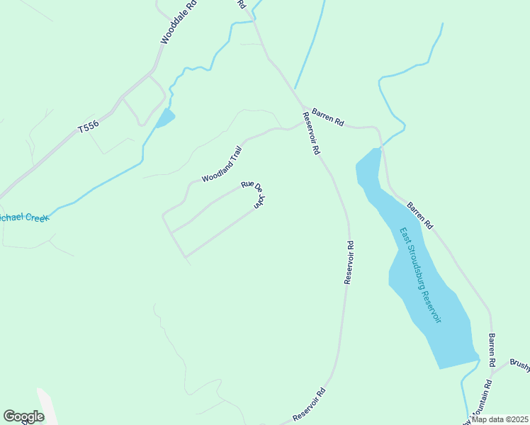 map of restaurants, bars, coffee shops, grocery stores, and more near 581 Rue De John in East Stroudsburg