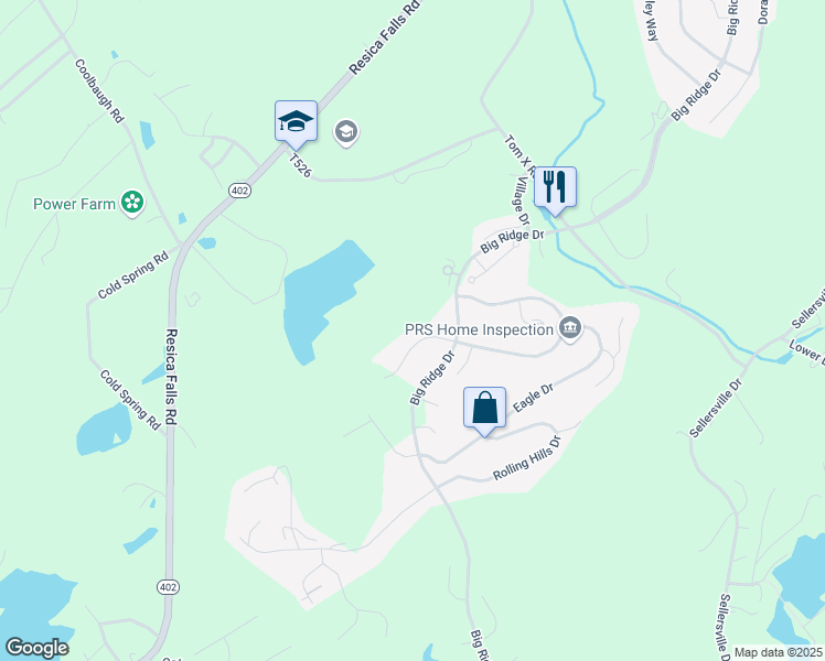map of restaurants, bars, coffee shops, grocery stores, and more near 118 Outlook Court in East Stroudsburg