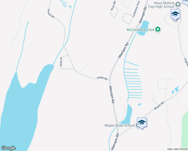 map of restaurants, bars, coffee shops, grocery stores, and more near 34 Gould Road in West Milford