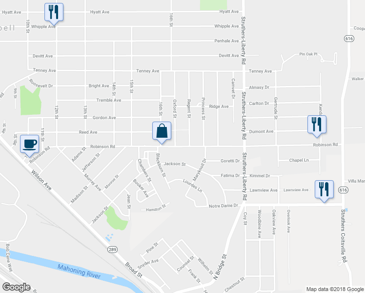 map of restaurants, bars, coffee shops, grocery stores, and more near 413 Robinson Road in Campbell