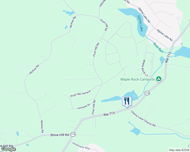 map of restaurants, bars, coffee shops, grocery stores, and more near Post Hill Road in Henryville
