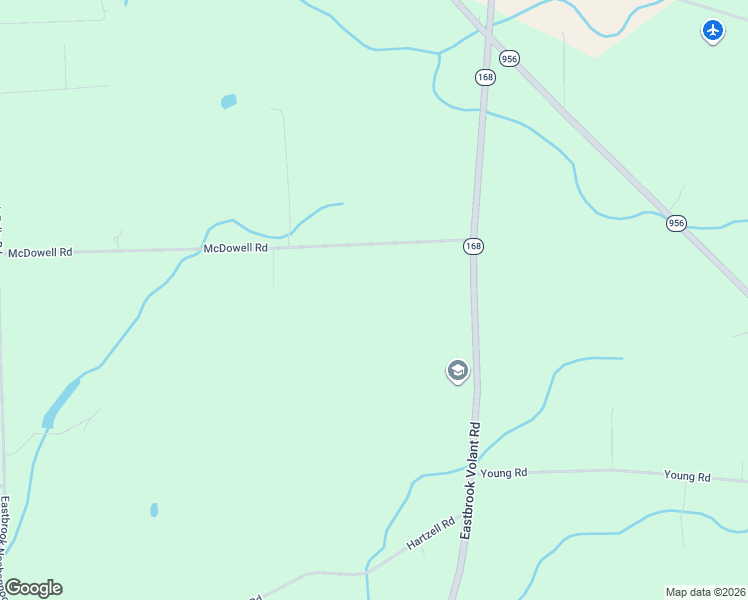 map of restaurants, bars, coffee shops, grocery stores, and more near 3205 Eastbrook Volant Road in Volant