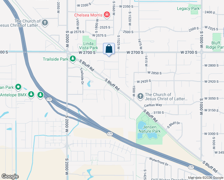 map of restaurants, bars, coffee shops, grocery stores, and more near 1664 2975 South in Syracuse