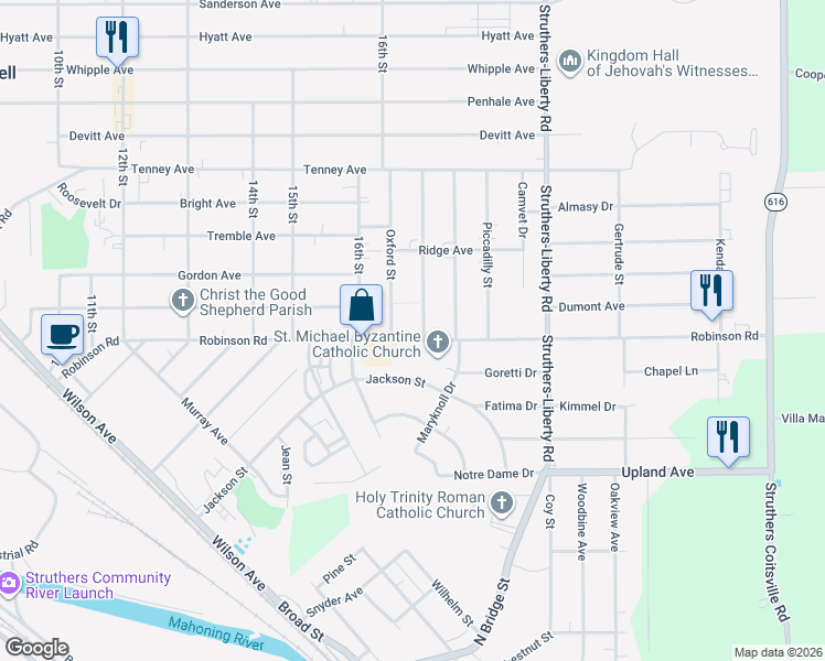 map of restaurants, bars, coffee shops, grocery stores, and more near 27 Oxford Street in Campbell