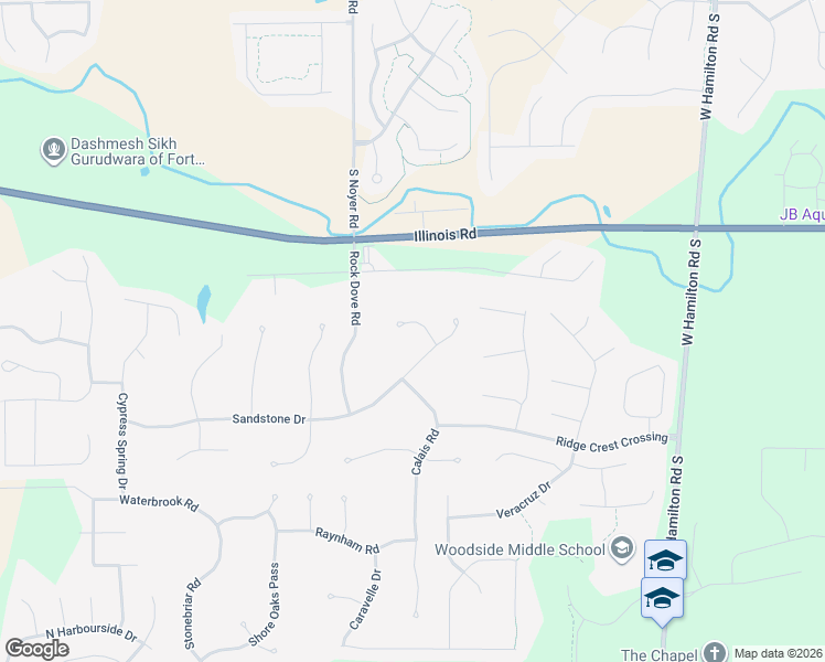 map of restaurants, bars, coffee shops, grocery stores, and more near 1511 Sweet Flag Cove in Fort Wayne