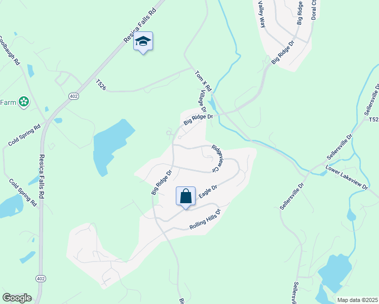 map of restaurants, bars, coffee shops, grocery stores, and more near 2691 Majestic Court in East Stroudsburg