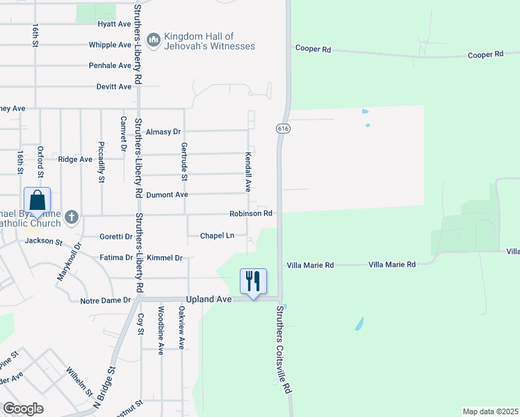 map of restaurants, bars, coffee shops, grocery stores, and more near 694 Robinson Road in Campbell
