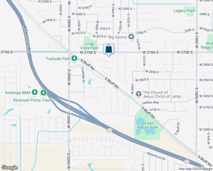 map of restaurants, bars, coffee shops, grocery stores, and more near Syracuse Trail in Syracuse