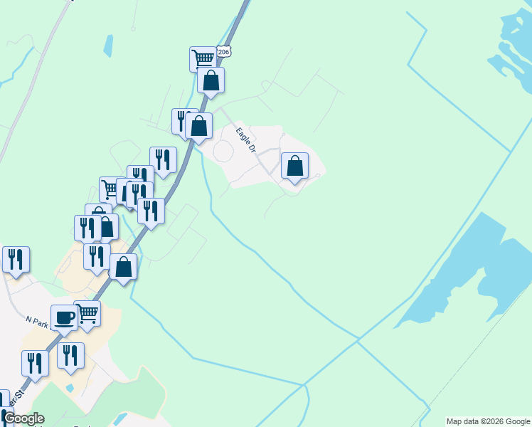 map of restaurants, bars, coffee shops, grocery stores, and more near 17 Pelican Point in Newton