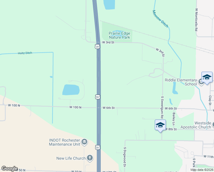 map of restaurants, bars, coffee shops, grocery stores, and more near U.S. 31 in Rochester