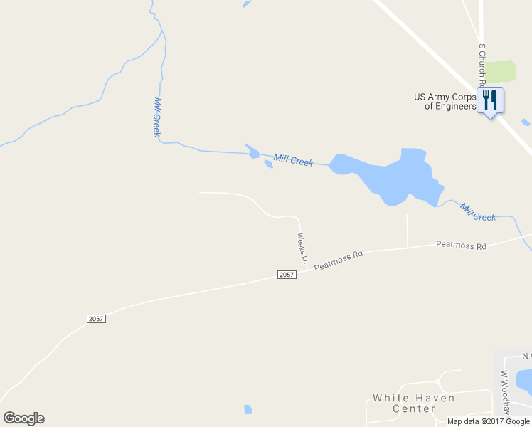 map of restaurants, bars, coffee shops, grocery stores, and more near Weeks Lane in White Haven