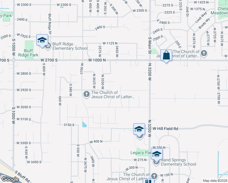 map of restaurants, bars, coffee shops, grocery stores, and more near 3471 West 775 North in Layton