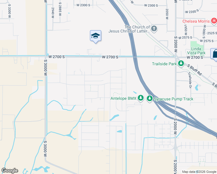 map of restaurants, bars, coffee shops, grocery stores, and more near 2924 South 2500 West in Syracuse