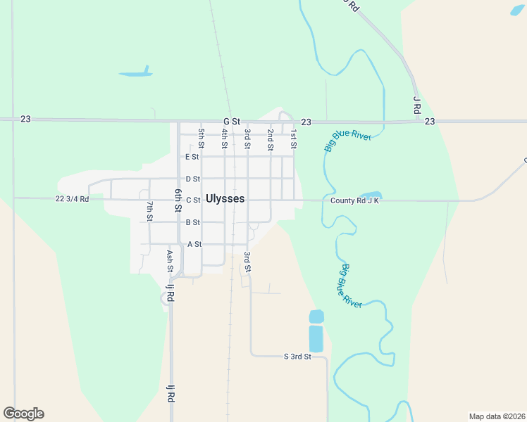 map of restaurants, bars, coffee shops, grocery stores, and more near 110 3rd Street in Ulysses
