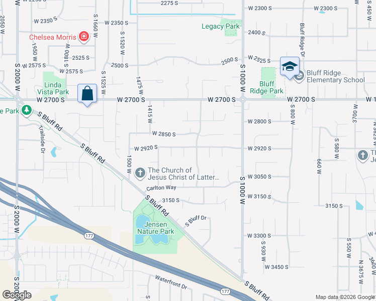 map of restaurants, bars, coffee shops, grocery stores, and more near 2931 1260 West in Syracuse