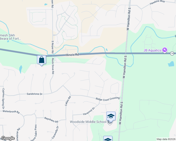map of restaurants, bars, coffee shops, grocery stores, and more near 1409 Summit Reserve Drive in Fort Wayne