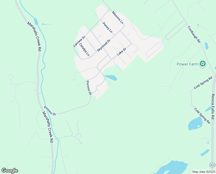 map of restaurants, bars, coffee shops, grocery stores, and more near 3122 Acorn Lane in East Stroudsburg