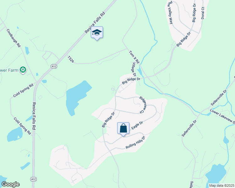 map of restaurants, bars, coffee shops, grocery stores, and more near 200 Hawthorne Village Court in East Stroudsburg