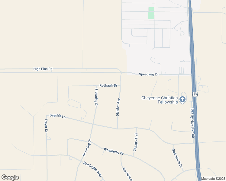map of restaurants, bars, coffee shops, grocery stores, and more near 951 Redhawk Dr in Cheyenne