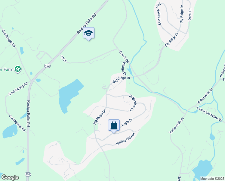 map of restaurants, bars, coffee shops, grocery stores, and more near 208 Hawthorne Village Court in East Stroudsburg