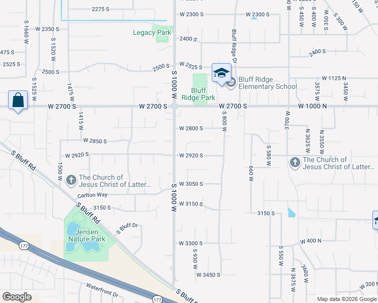 map of restaurants, bars, coffee shops, grocery stores, and more near 2901 950 West in Syracuse