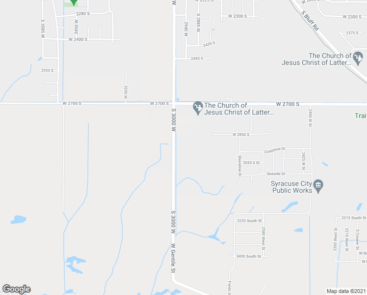 map of restaurants, bars, coffee shops, grocery stores, and more near 2889 South 3000 West in Syracuse