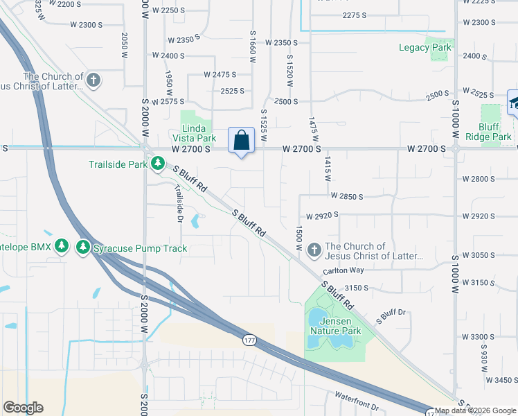 map of restaurants, bars, coffee shops, grocery stores, and more near 2882 South Allison Way in Syracuse